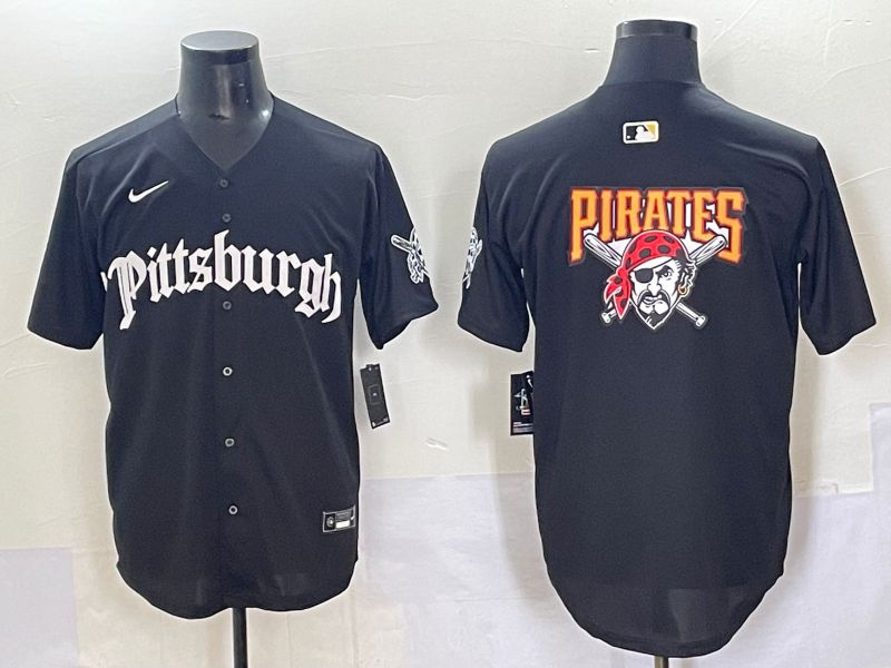Men 2025 Pittsburgh Pirates Blank Black Five generations Joint Name Nike MLB Jersey style 2